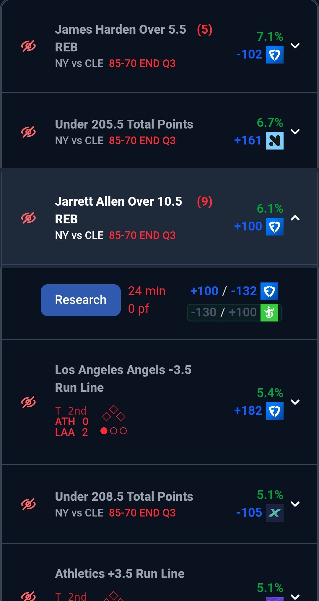 Live betting support