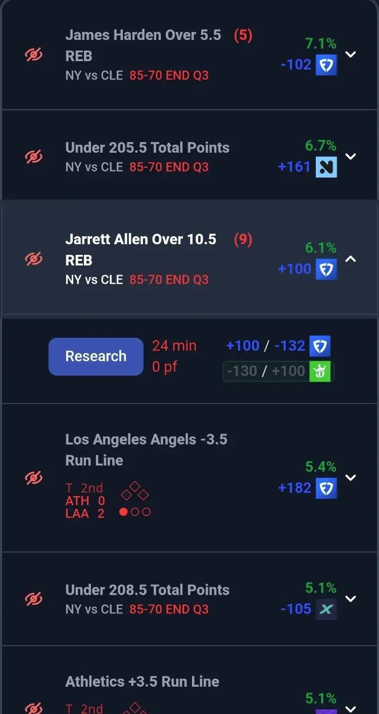 Live betting support